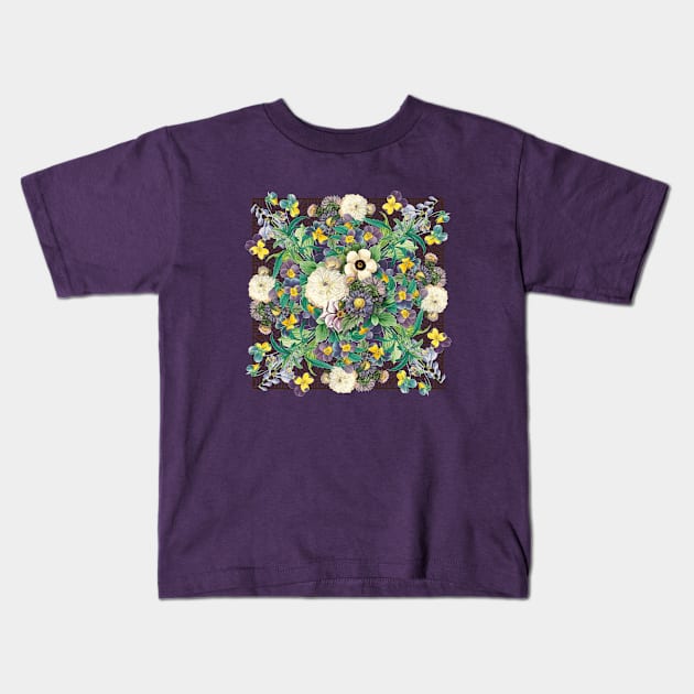 Purple flowers Kids T-Shirt by DADDY DD